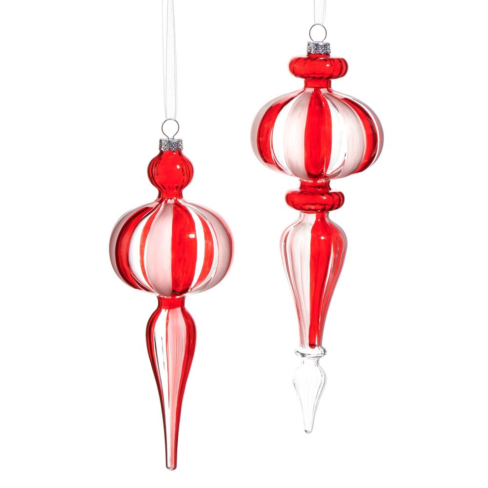 RAZ Imports *SB* 10" Peppermint Stripe Finial Ornament