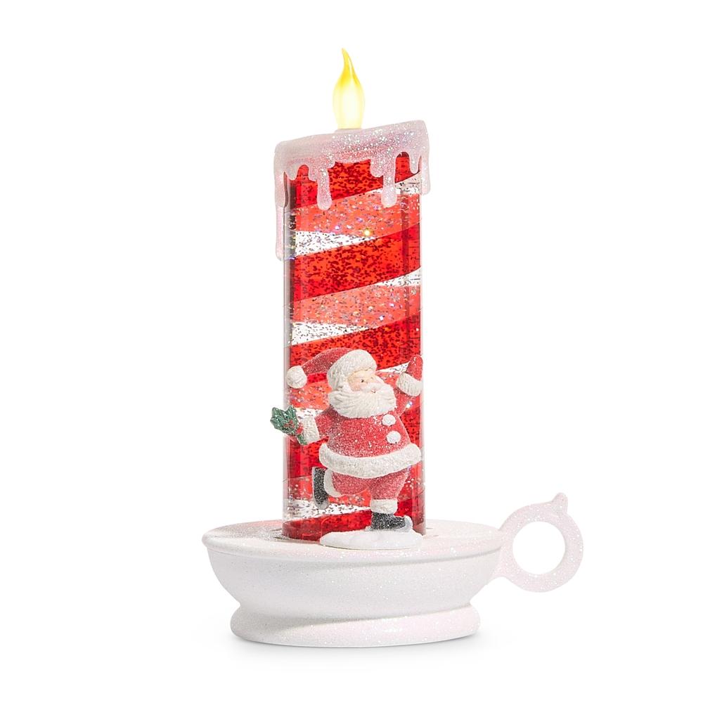 RAZ Imports *SB* 10" The Magic of Christmas Skating Santa Water Candle