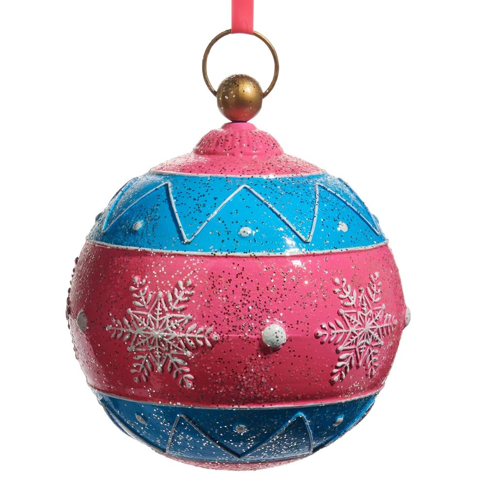 RAZ Imports *SB* 11.5" Glittered Pink and Blue Ornament