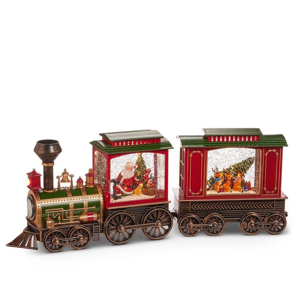 RAZ Imports *SB* 12.25" Santa and Reindeer Lighted Water Train