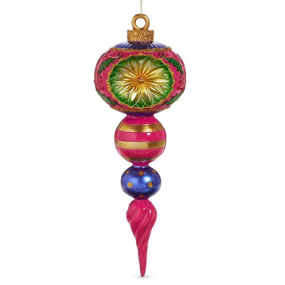 RAZ Imports *SB* 12" Vintage Multicolor Finial Ornament