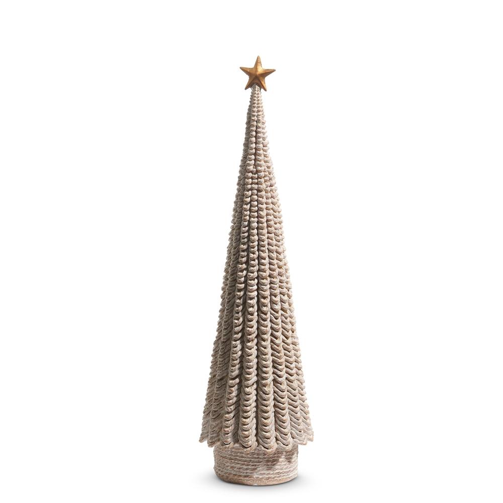 RAZ Imports *SB* 13.5" Whitewash Knitted Pattern Woven Tree