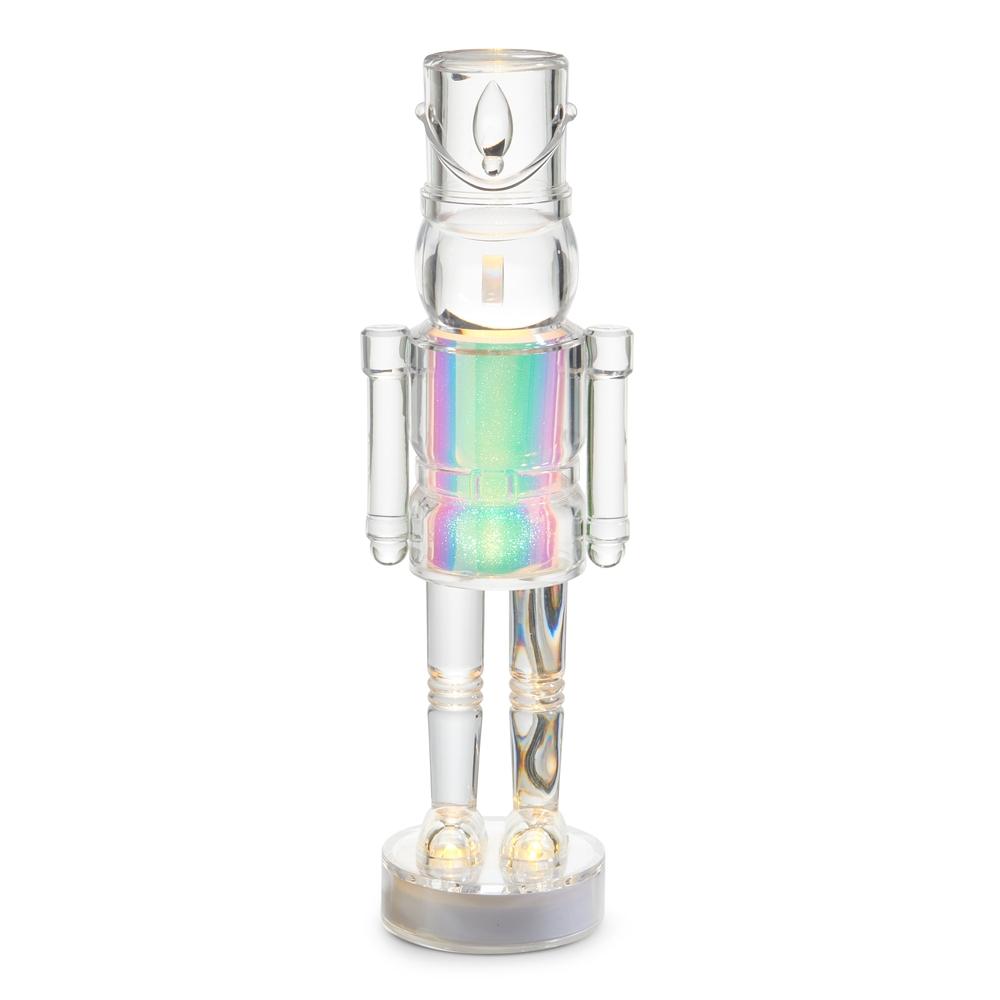 RAZ Imports *SB* 14.5" Lighted Colorful Glitter Transparent Nutcracker