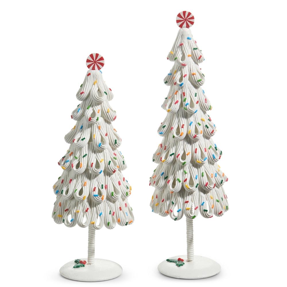 RAZ Imports *SB* 14.75" White Icing Trees with Sprinkles