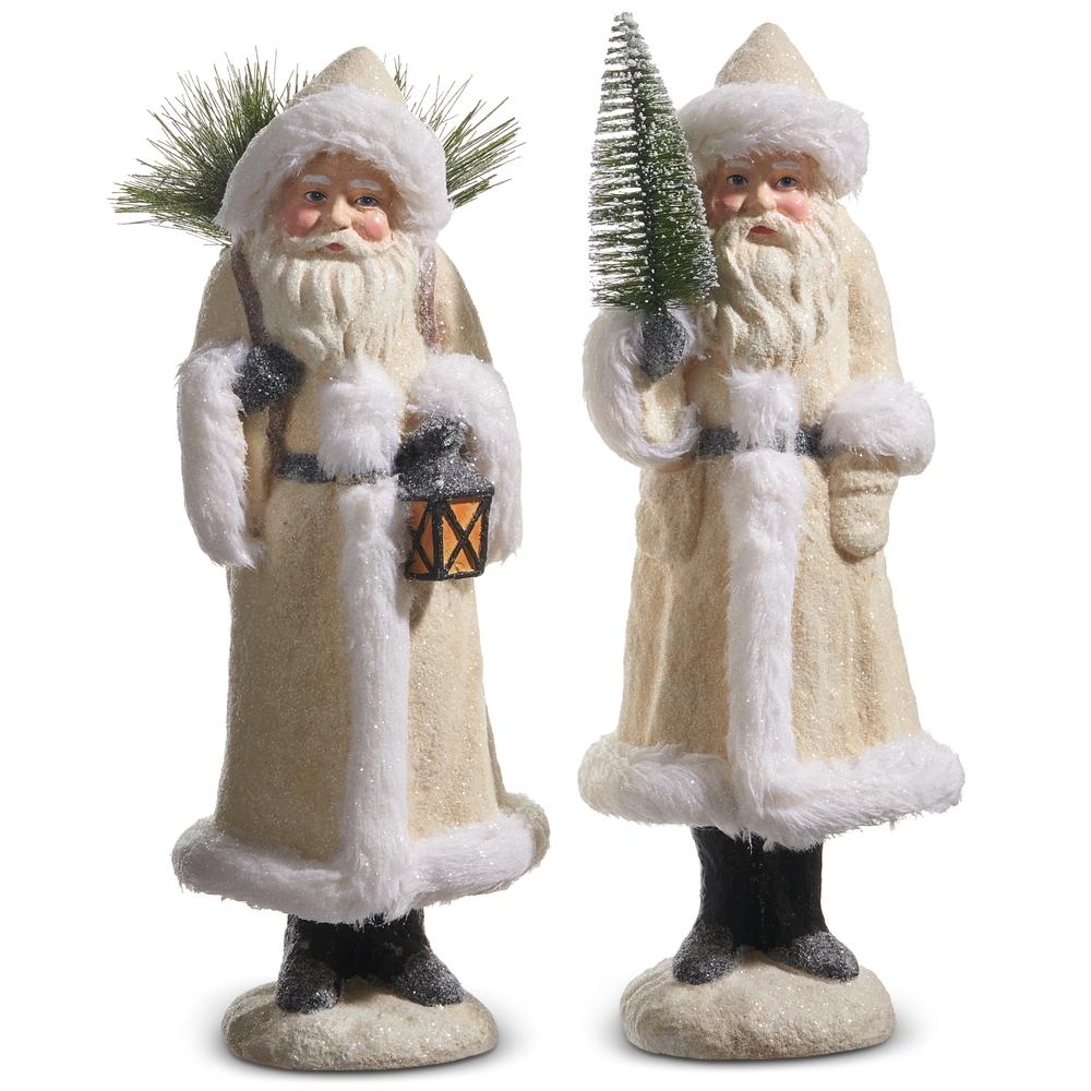 RAZ Imports *SB* 15.5" Ivory Old World Santa with Pine