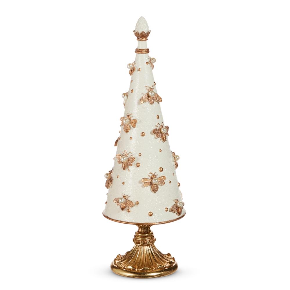 RAZ Imports *SB* 15.5" Regal Bee Embellished Cone Tree