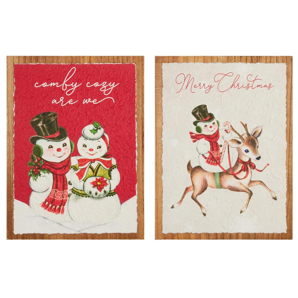 RAZ Imports *SB* 15.75" The Magic of Christmas Textured Paper on Wood Wall Art