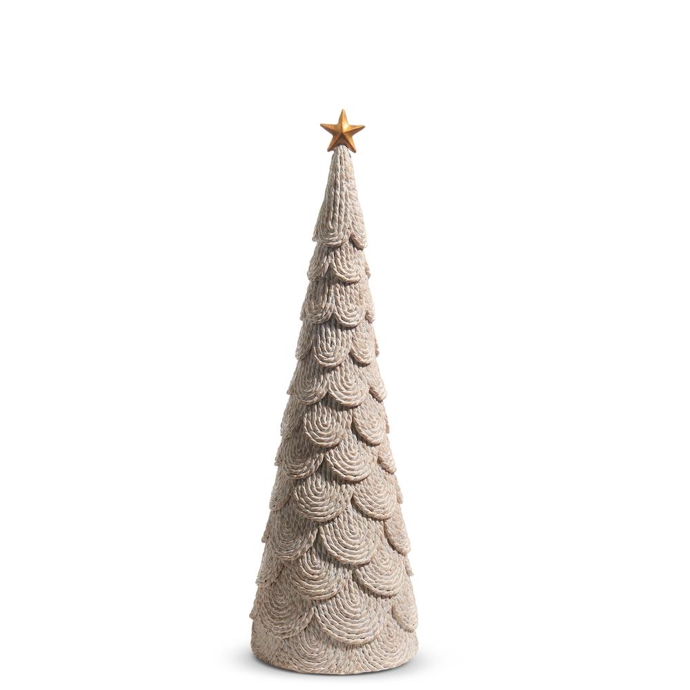 RAZ Imports *SB* 15" Whitewash Scalloped Pattern Woven Tree