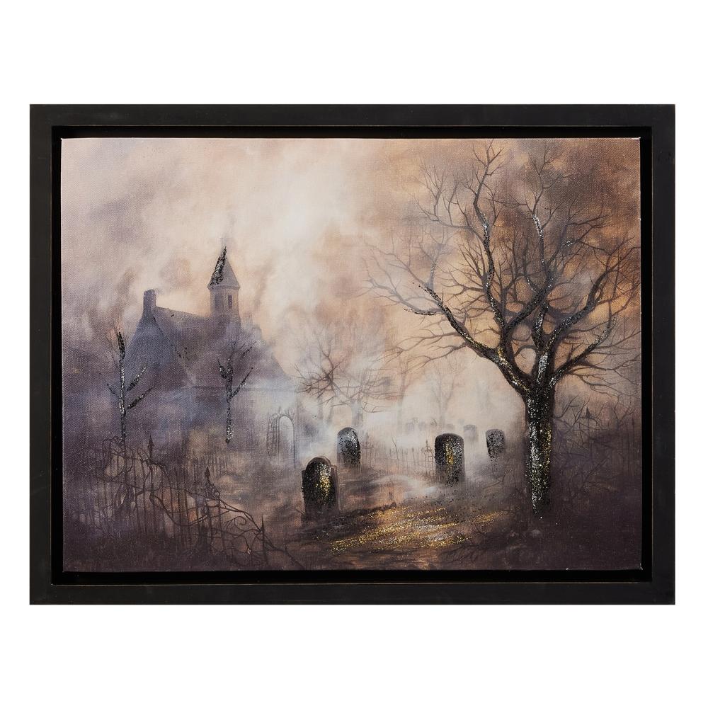 RAZ Imports *SB* 17.75" Spooky Nights Graveyard Wall Art