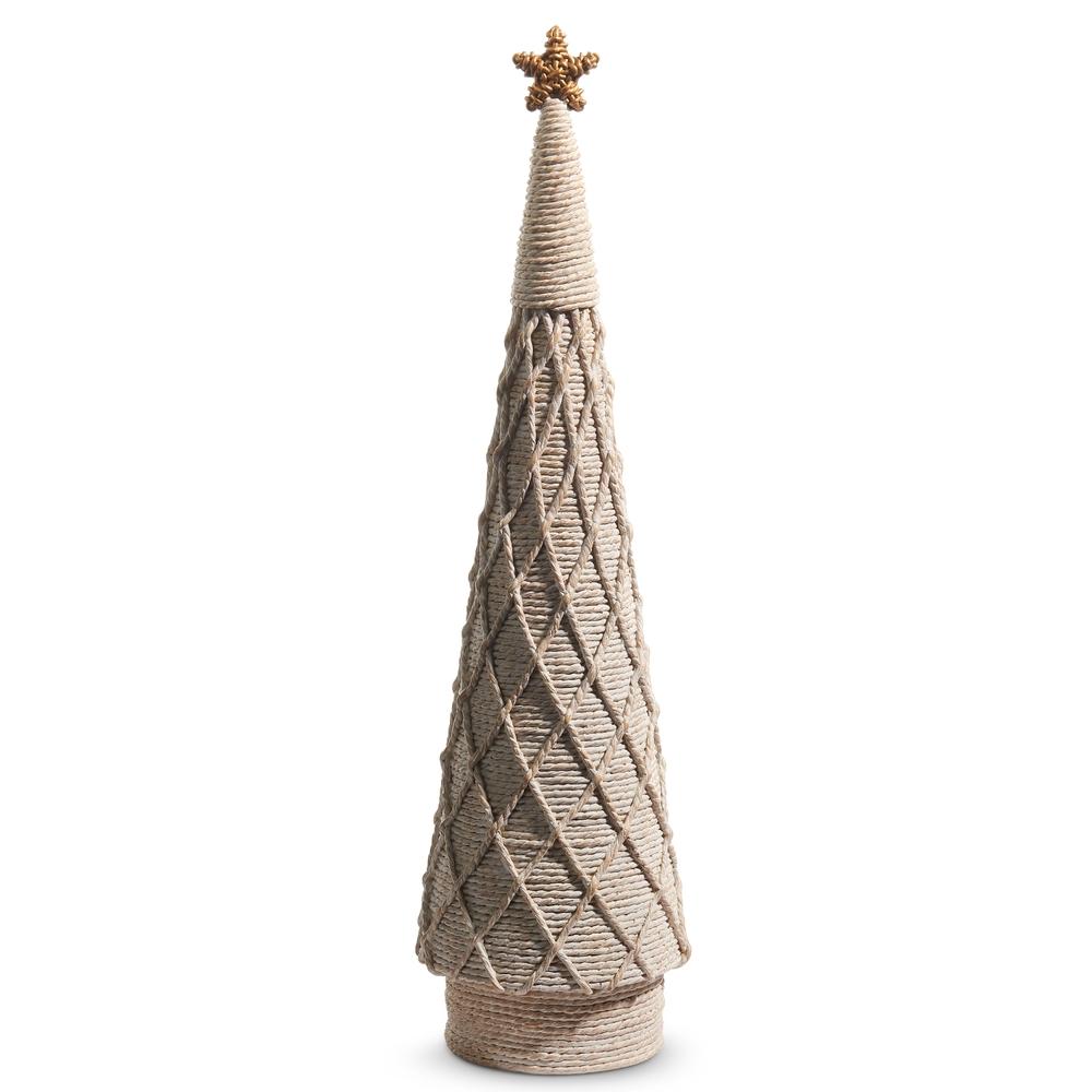RAZ Imports *SB* 18.5" Whitewash Diamond Pattern Woven Tree