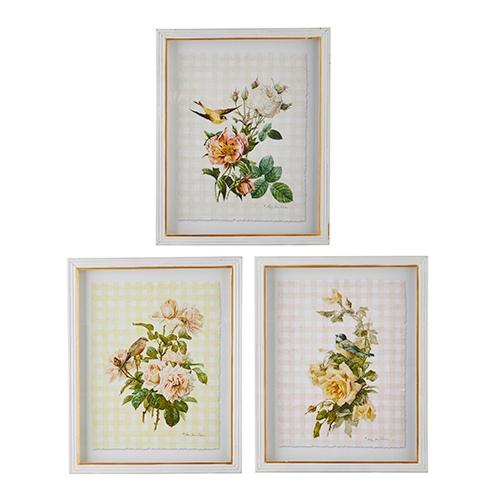 RAZ Imports *SB* 18" Botanical with Gingham Shadowbox Framed Print