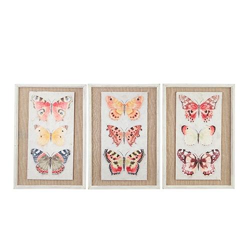 RAZ Imports *SB* 18" Butterfly Textured Paper with Burlap Framed Print