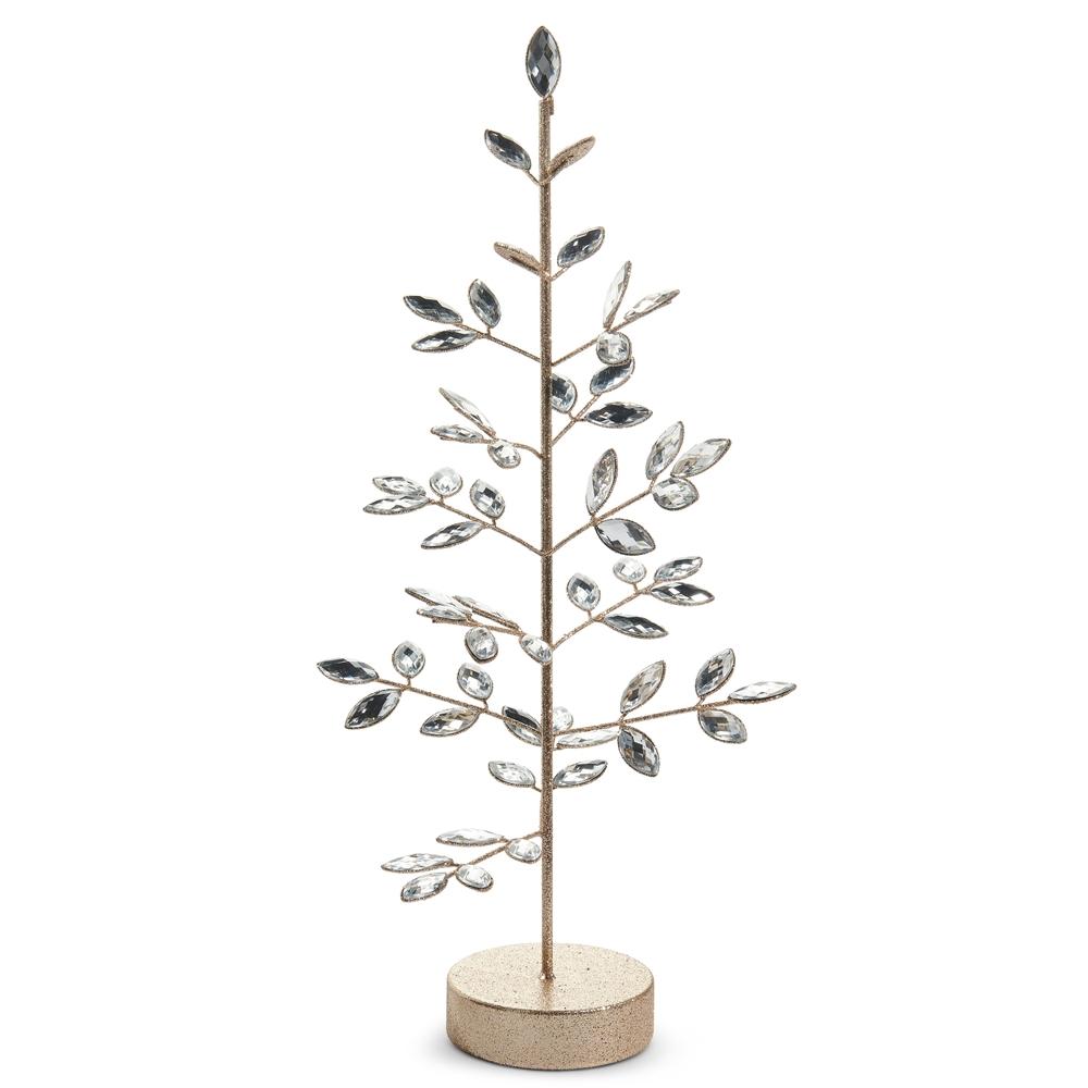 RAZ Imports *SB* 19" Clear Jeweled and Champagne Gold Tree
