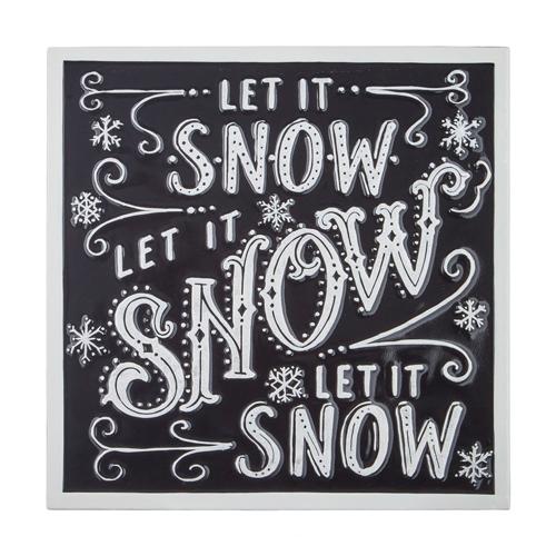 RAZ Imports *SB* 20" Let It Snow Embossed Metal Framed Wall Art