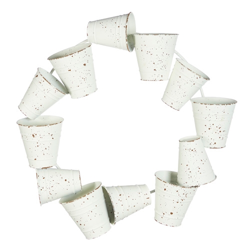 RAZ Imports *SB* 22.25" Distressed White Bucket Wreath