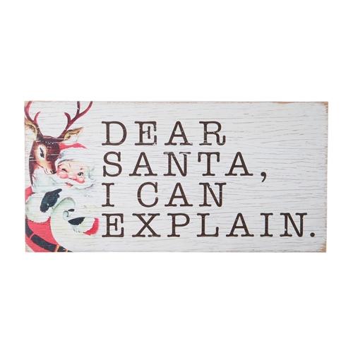 RAZ Imports *SB* 22" Dear Santa Textured Wood Wall Art