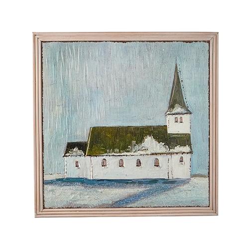 RAZ Imports *SB* 24.5" Church Embossed Metal Framed Wall Art