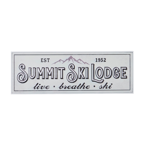 RAZ Imports *SB* 24" Summit Ski Lodge Embossed Metal Framed Wall Art