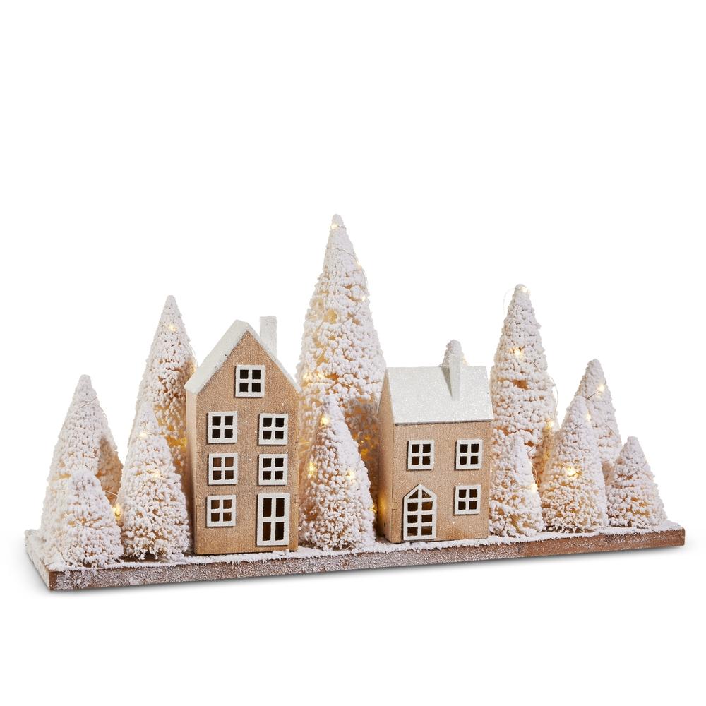 RAZ Imports *SB* 25.5" Lighted Snowy Houses with Trees