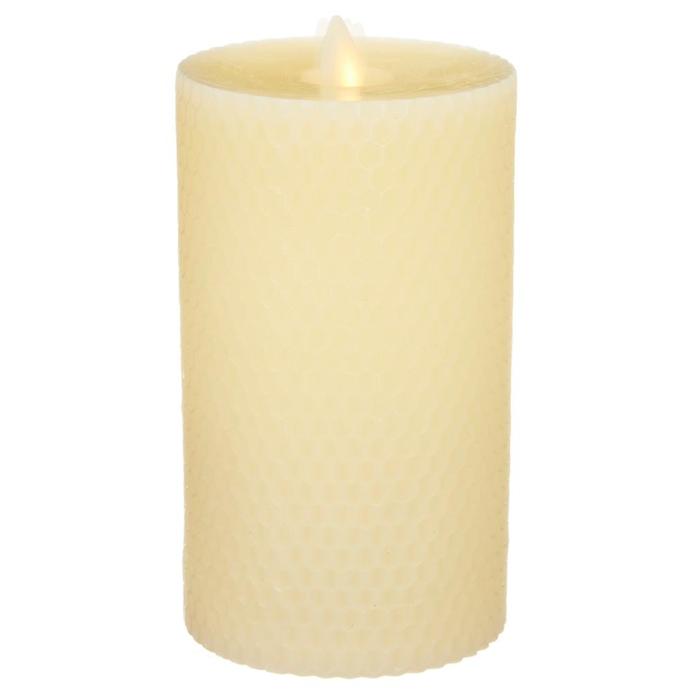 RAZ Imports *SB* 3.5" x 7" Moving Flame Honeycomb Pillar Candle