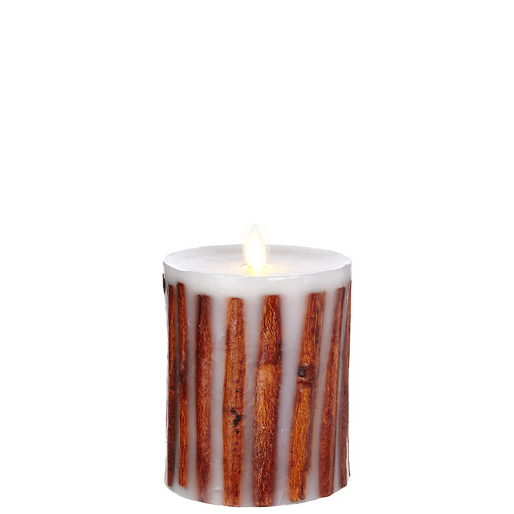 RAZ Imports *SB* 3.5"x5" Moving Flame Cinnamon Stick Pillar Candle