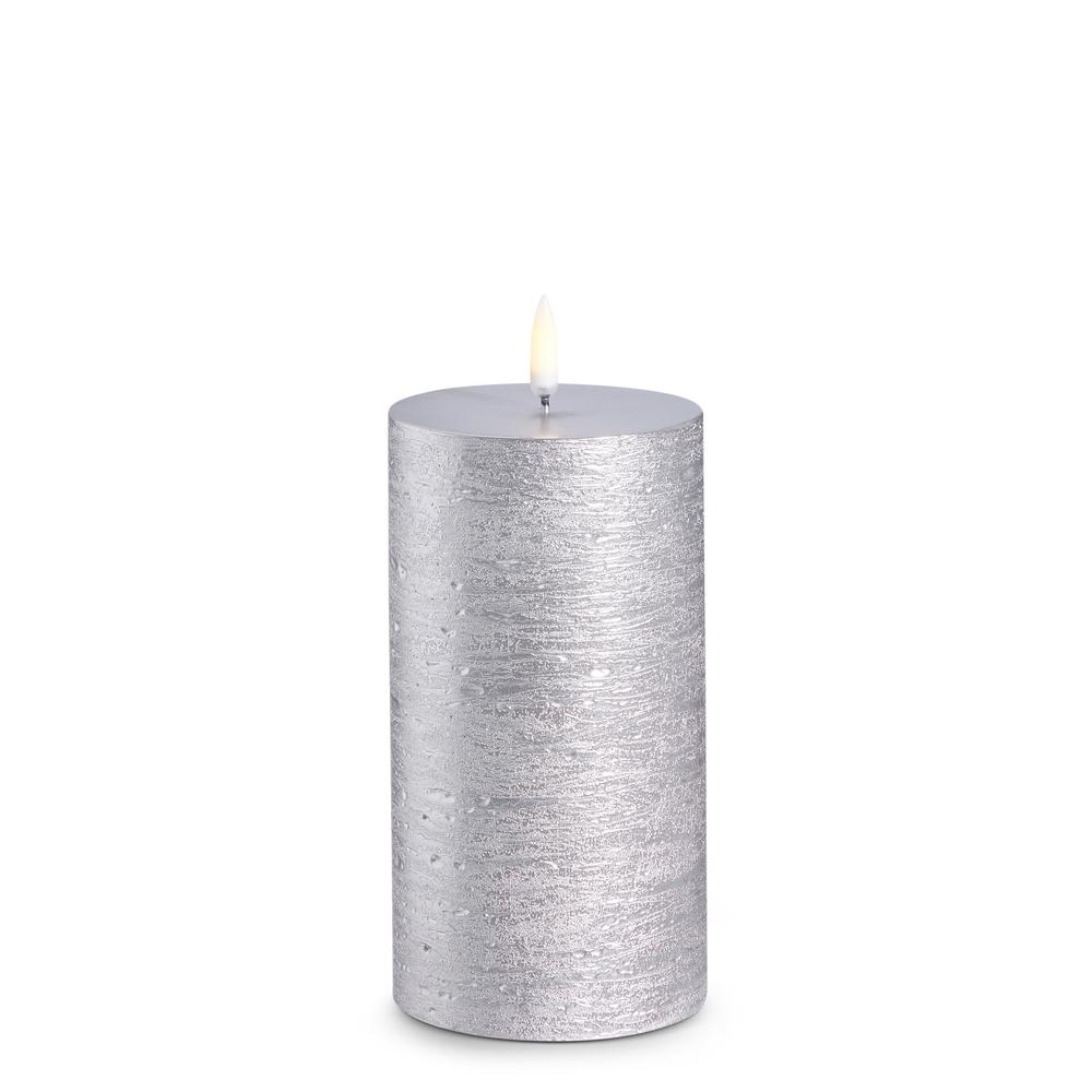 RAZ Imports *SB* 3" X 6" Uyuni Rustic Silver Pillar Candle