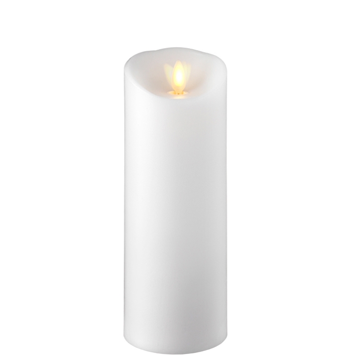 RAZ Imports *SB* 3" x 8" Moving Flame White Pillar Candle
