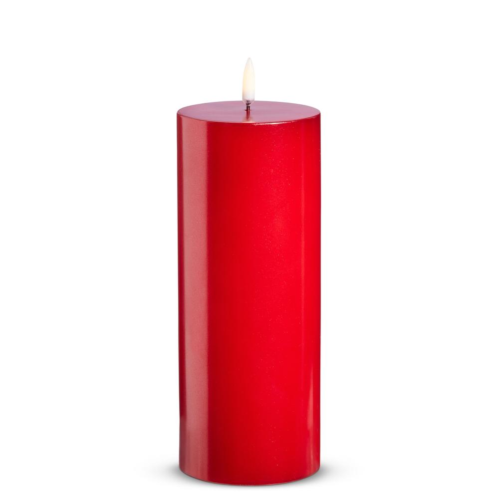 RAZ Imports *SB* 3" X 8" Uyuni Metallic Red Pillar Candle