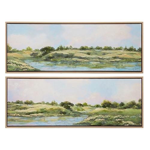 RAZ Imports *SB* 31.25" Landscape Textured Framed Wall Art