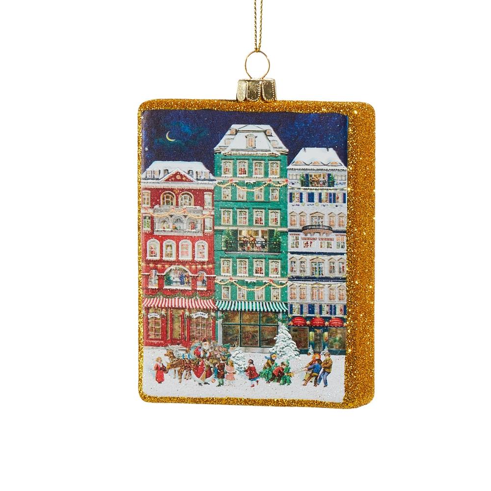 RAZ Imports *SB* 4.25" Christmas Shopping Scene Ornament