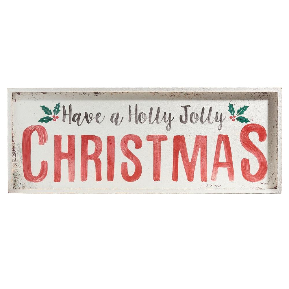 RAZ Imports *SB* 47.75" Holly Jolly Christmas Framed Wall Art