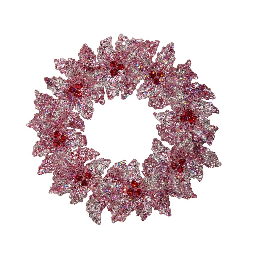 RAZ Imports *SB* 5.25" Blushing Glittered Wreath Ornament