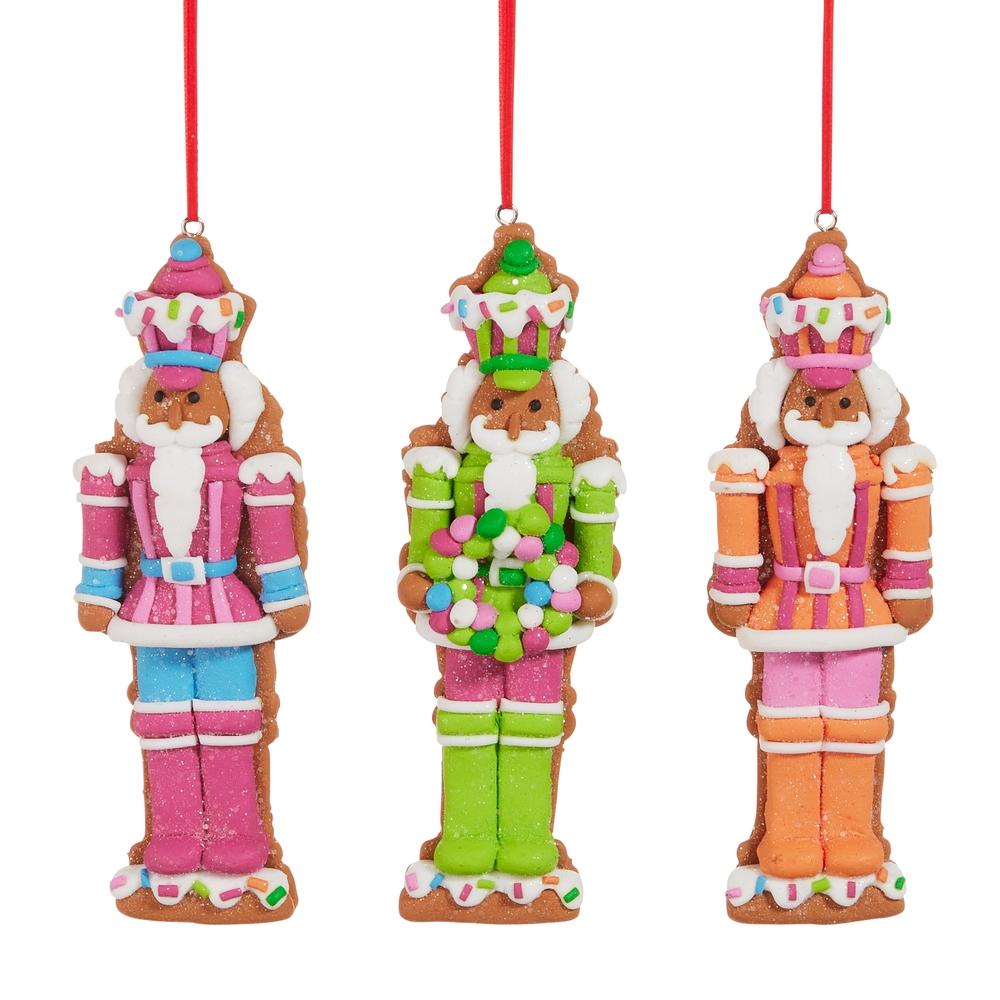RAZ Imports *SB* 5.75" Vivid Jolly Gingerbread Nutcracker Ornament
