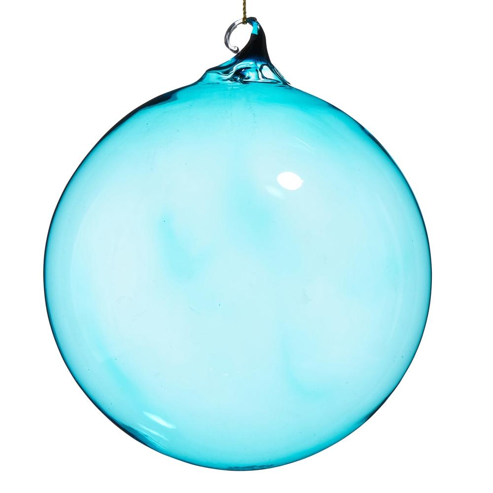 RAZ Imports *SB* 5" Blue Sheer Blown Glass Ball Ornament