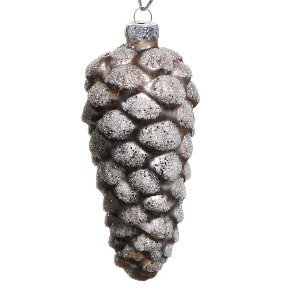 RAZ Imports *SB* 5" Frosted Pewter Finish Pinecone Ornament