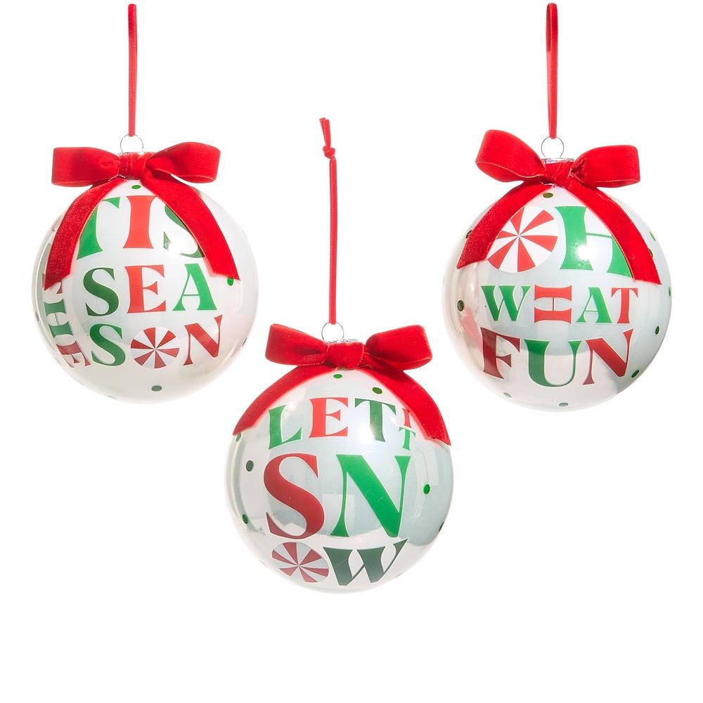 RAZ Imports *SB* 5" Peppermint Merrymaking Ball Ornament