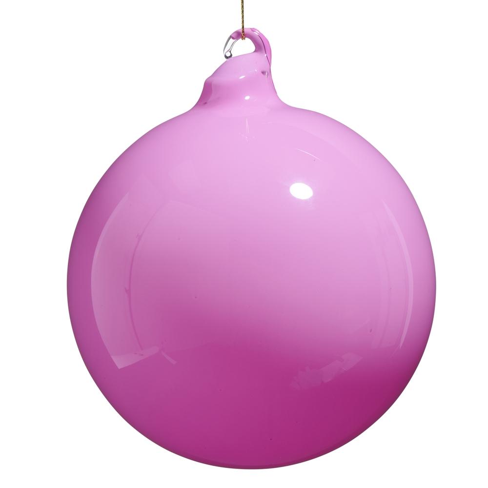 RAZ Imports *SB* 5" Pink Opaque Blown Glass Ball Ornament