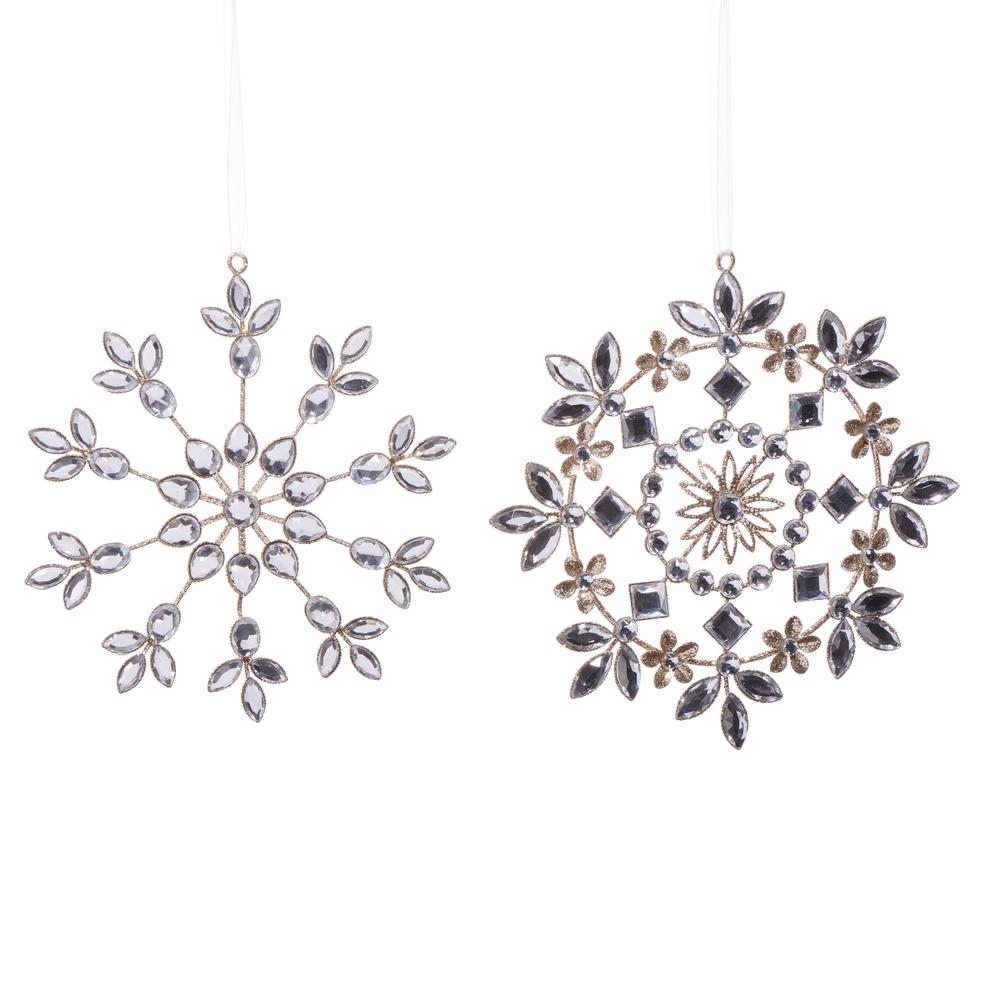 RAZ Imports *SB* 6.5" Clear Jeweled Snowflake Ornament