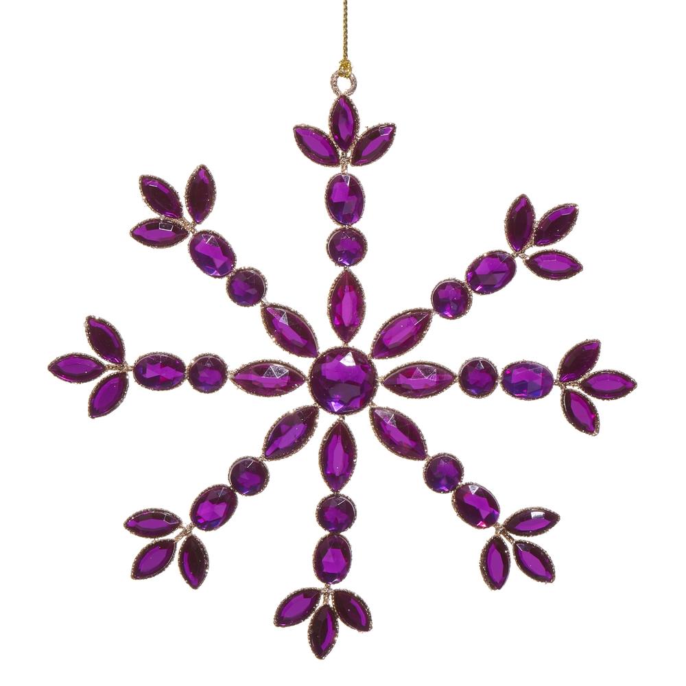 RAZ Imports *SB* 6.5" Purple Jeweled Snowflake Ornament