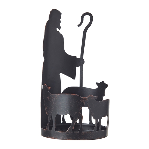 RAZ Imports *SB* 6.75" Shepherd Silhouette Candle Holder