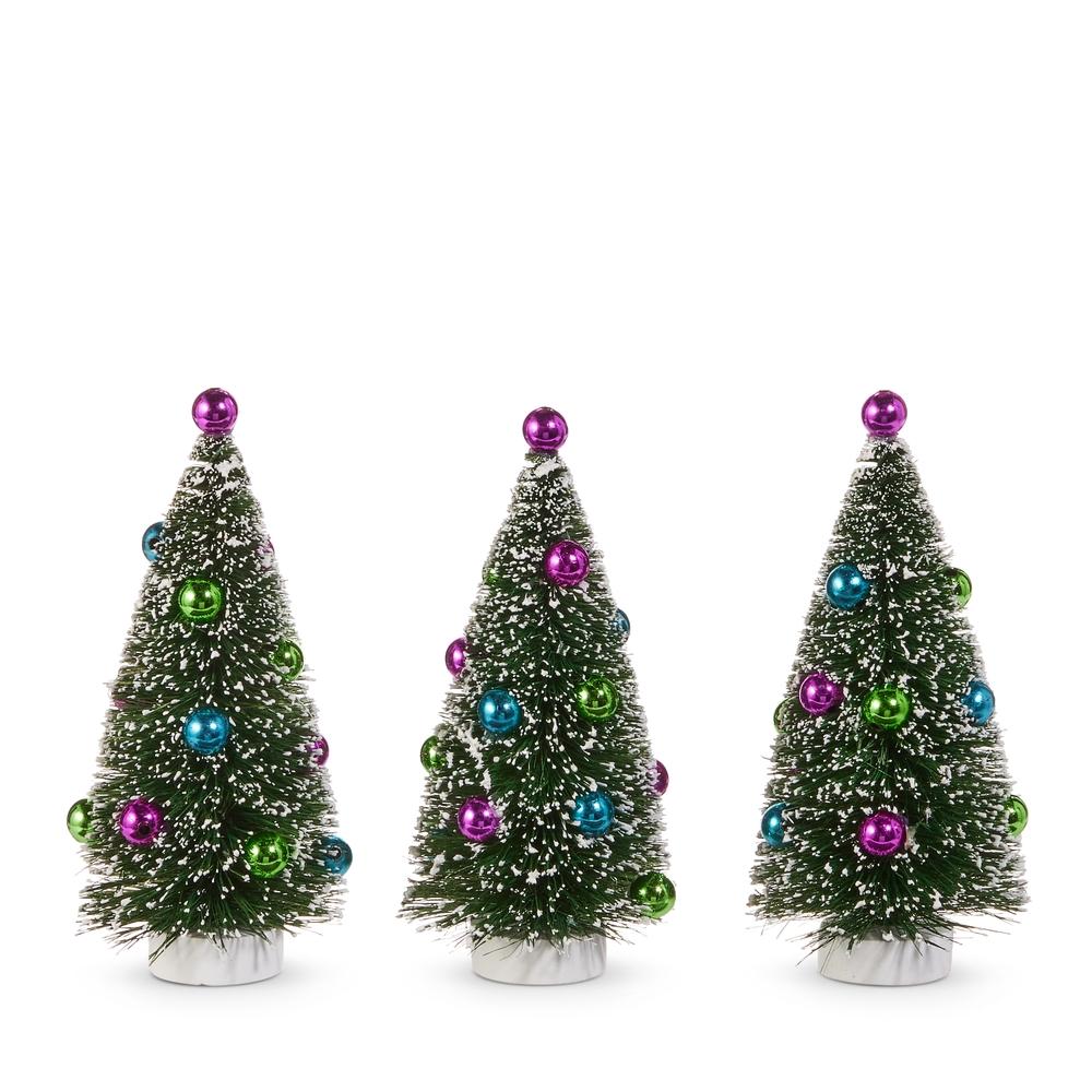 RAZ Imports *SB* 6" Box of Bottle Brush Trees with Ornaments