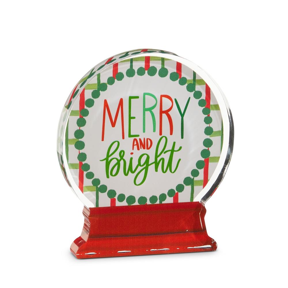 RAZ Imports *SB* 6" Pattern Christmas Acrylic Snow Globe Cut Out