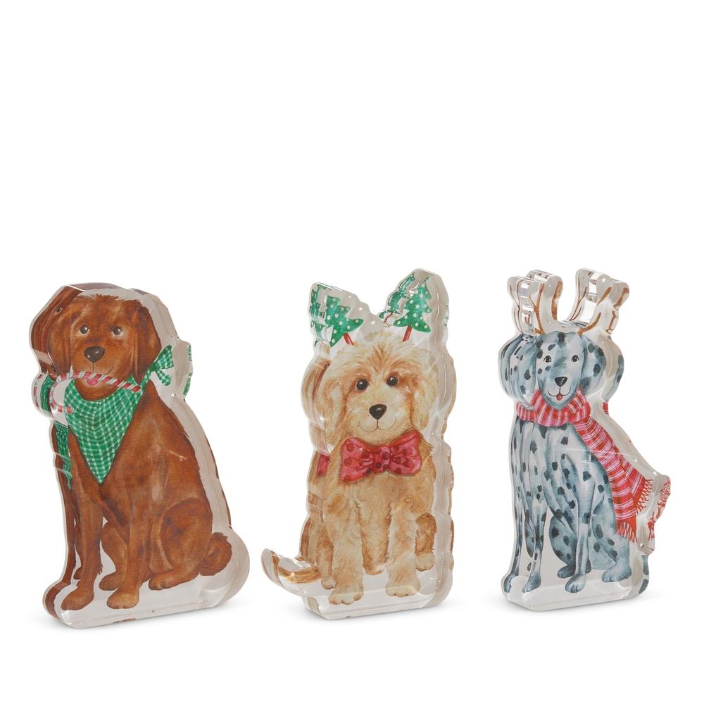 RAZ Imports *SB* 6" Santa's Best Friend Acrylic Cut Out Block