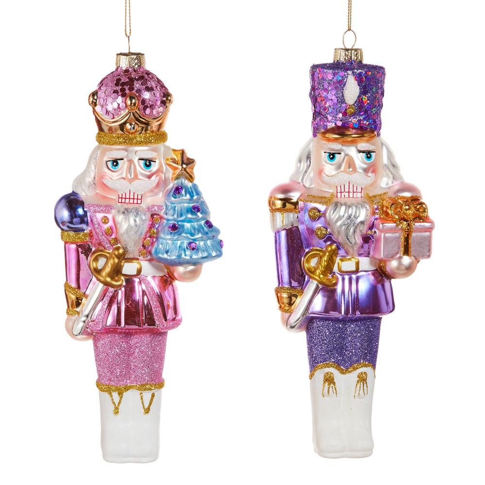 RAZ Imports *SB* 8.25" Pink Purple Nutcracker Ornament