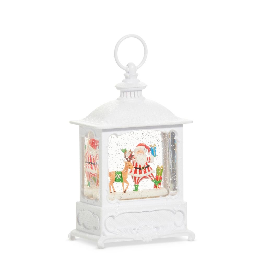 RAZ Imports *SB* 8.75" Whimsical Santa and Deer Musical Lighted Water Lantern
