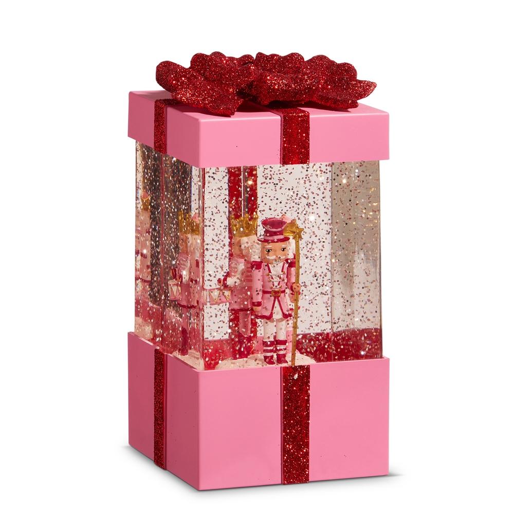 RAZ Imports *SB* 8" Blushing Nutcracker Lighted Water Present