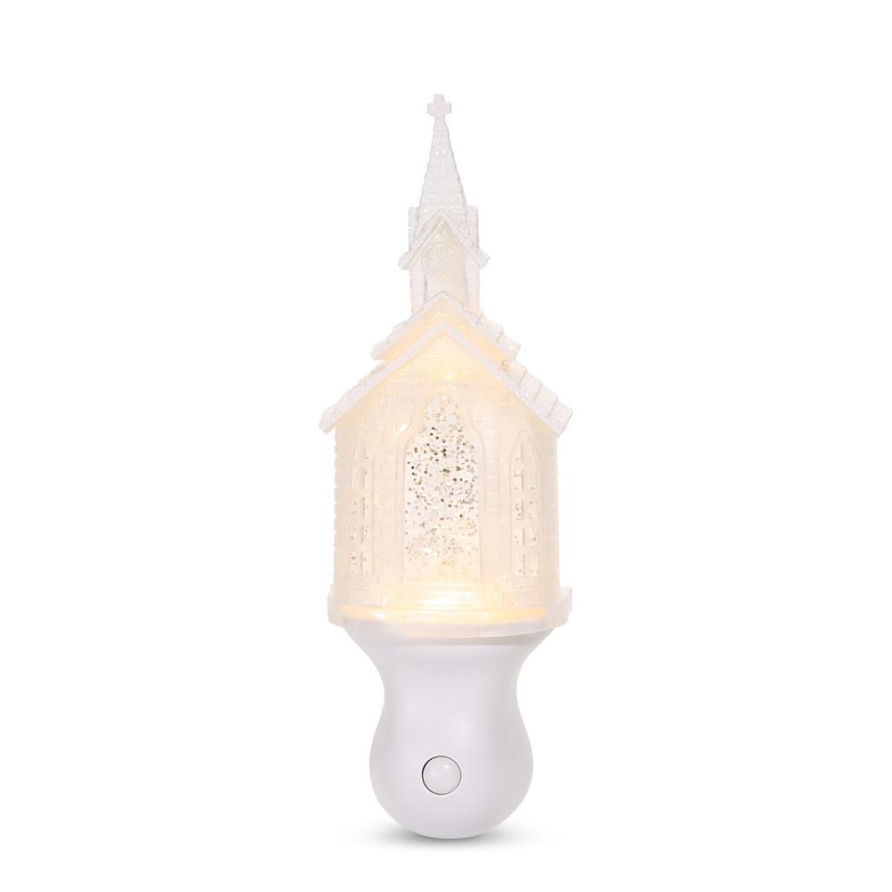 RAZ Imports *SB* 9" Swirling Glitter Church Night Light