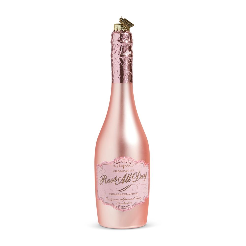 RAZ Imports *SB* EC 8.25" Congratulations Pink Champagne Ornament