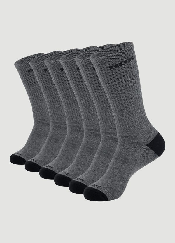 rbx Men's Basic Crew Socks 6 Pack