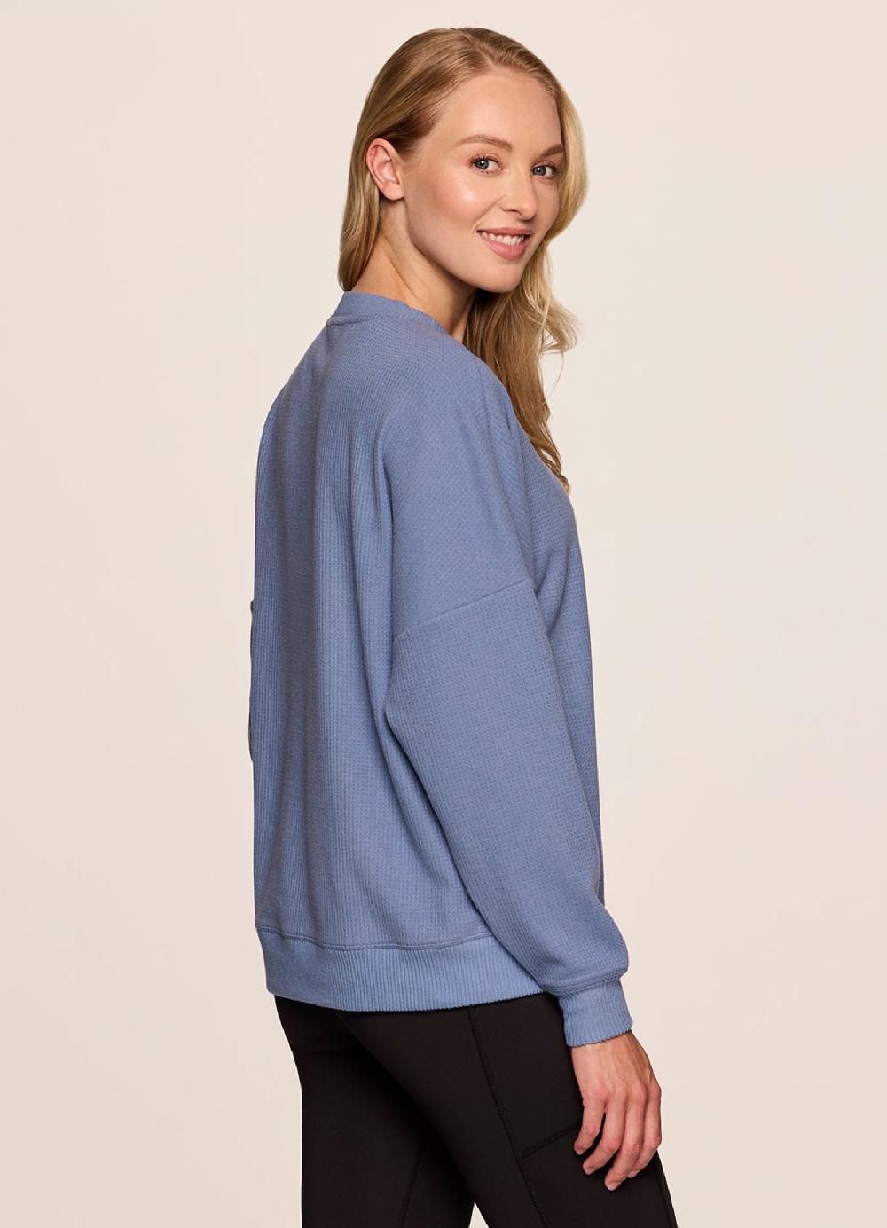 Rbx Off Days Relaxed Waffle Knit Sweatshirt